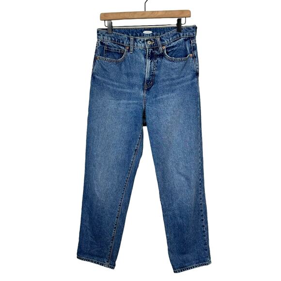 Old Navy Size 8 Sky Hi Straight Extra High Rise 100% Cotton Rigid Jeans - Picture 2 of 7